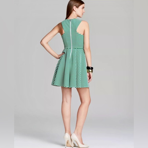 Torn by Ronny Kobo Sleeveless Stripe Vered Mini Dress Cross Bodice Front Cutouts - Picture 5 of 9